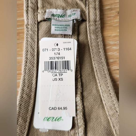 NWT || AERIE || khaki, green, overalls, bibs, shorts, pockets, casual, size xs - Picture 7 of 7